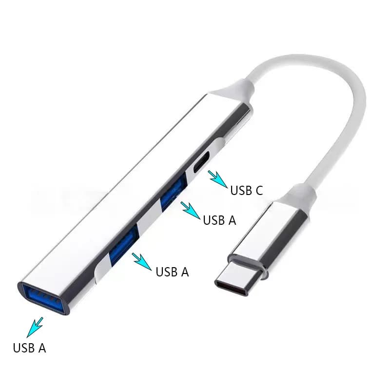 HUB Quad-in-1 DANJU 3.0, adattatore pubblico-USB femmina tipo C, convertitore di alimentazione per laptop, docking station multi-interfaccia
