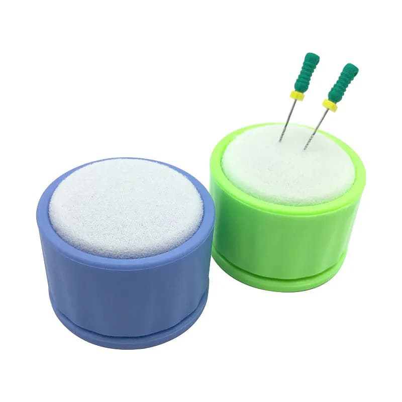 1Pc Dental Rolling Endo Stand Cleaning Foam Files Trapani Block Support with Autoclavable Sponge Dentistry Tool
