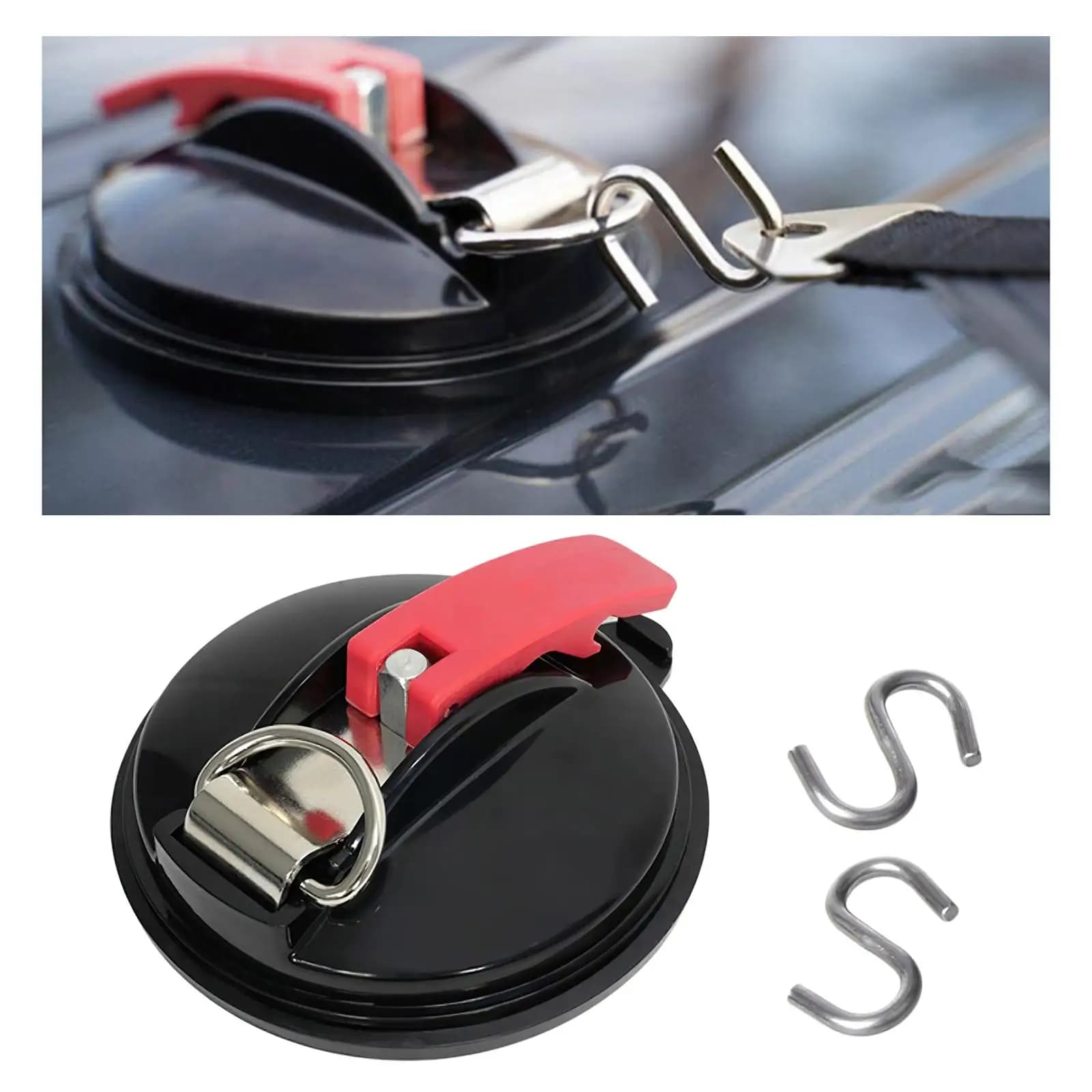New 1/2Pcs Vacuum Suction Cup Anchor with Securing Hooks - Strong,Multi-Function Car Mount & Camping Tarp Accessories