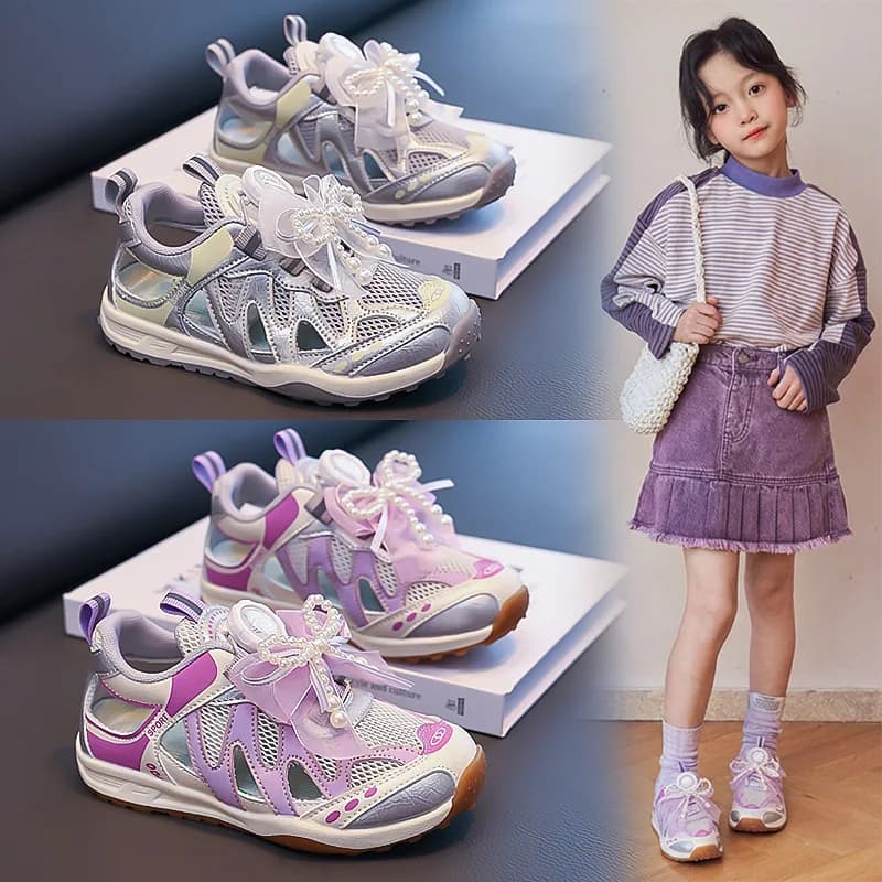 Scarpe da Corsa in Rete per Bambini, Sandali Traspiranti Antiscivolo con Suola Morbida, Scarpe Casual con Chiusura a Strappo, Collezione Estate 2026 Prince