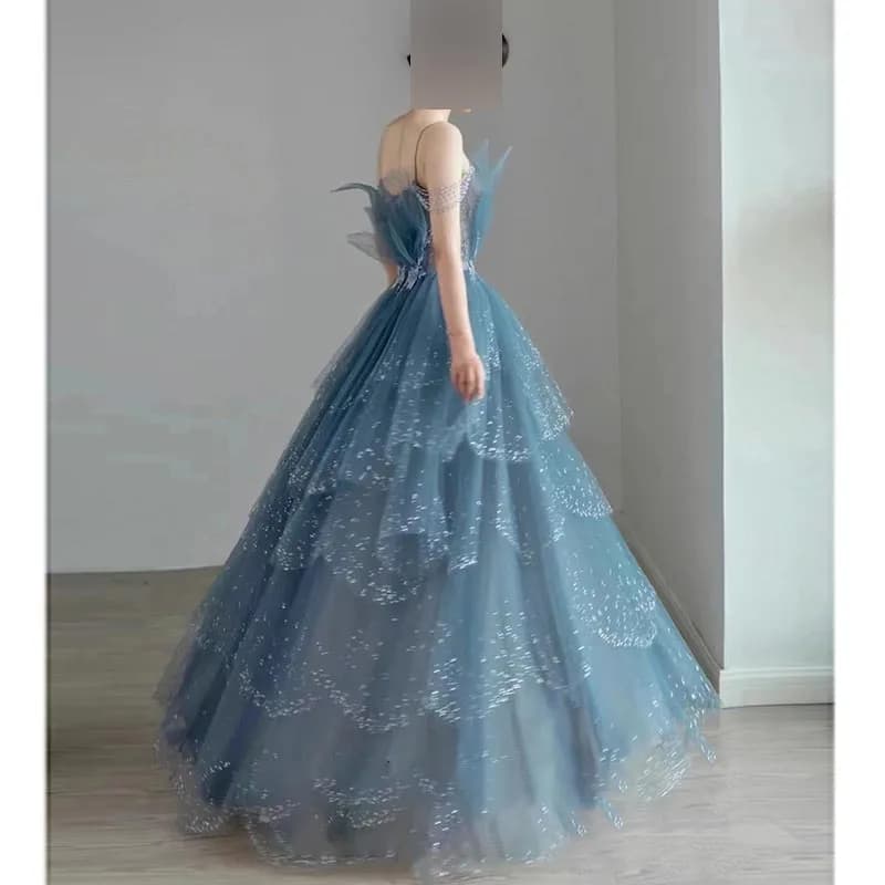 Custom Glossy Women's Evening Dresses Tulle Appliques Party Dresses formal Dresses De Fiesta Abendkleider robes de soirée