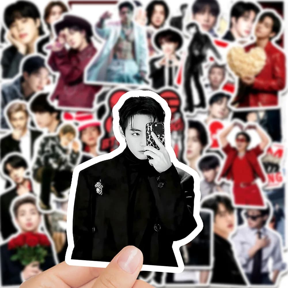 BTS K-pop Boy Group Stickers 50Pcs Waterproof DIY Decals for Desktop Laptop Water Bottle Scrapbooking Fans Souvenir Gift