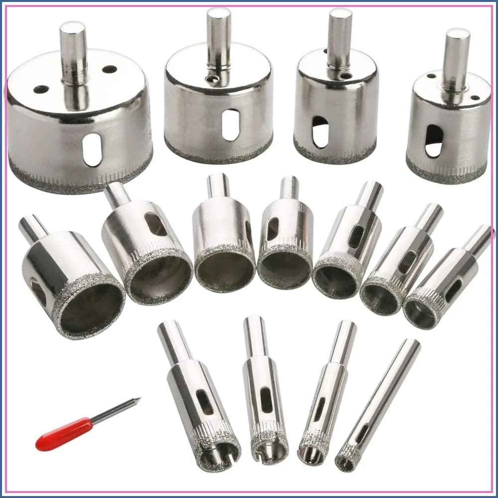 15-Piece Diamond Hole Saw Kit for Plant Pots, DIY Gardening - Drill Drainage Holes in Ceramic, Terracotta, Glass & Tile (6mm-50mm)