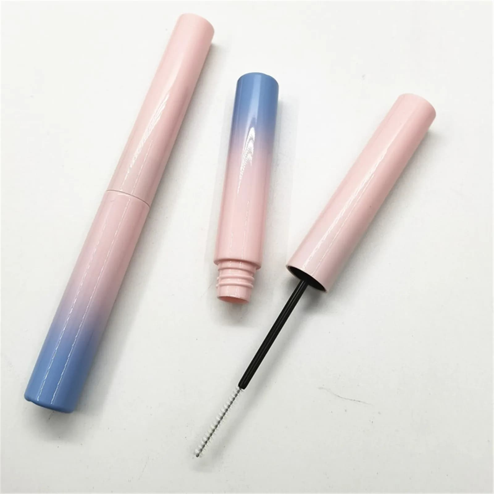 4ml Ultra-thin Mascara Tube, Pink-Blu Sfumato, Empty, with Scovolino, Rechargeable, Liquid Mascara Container