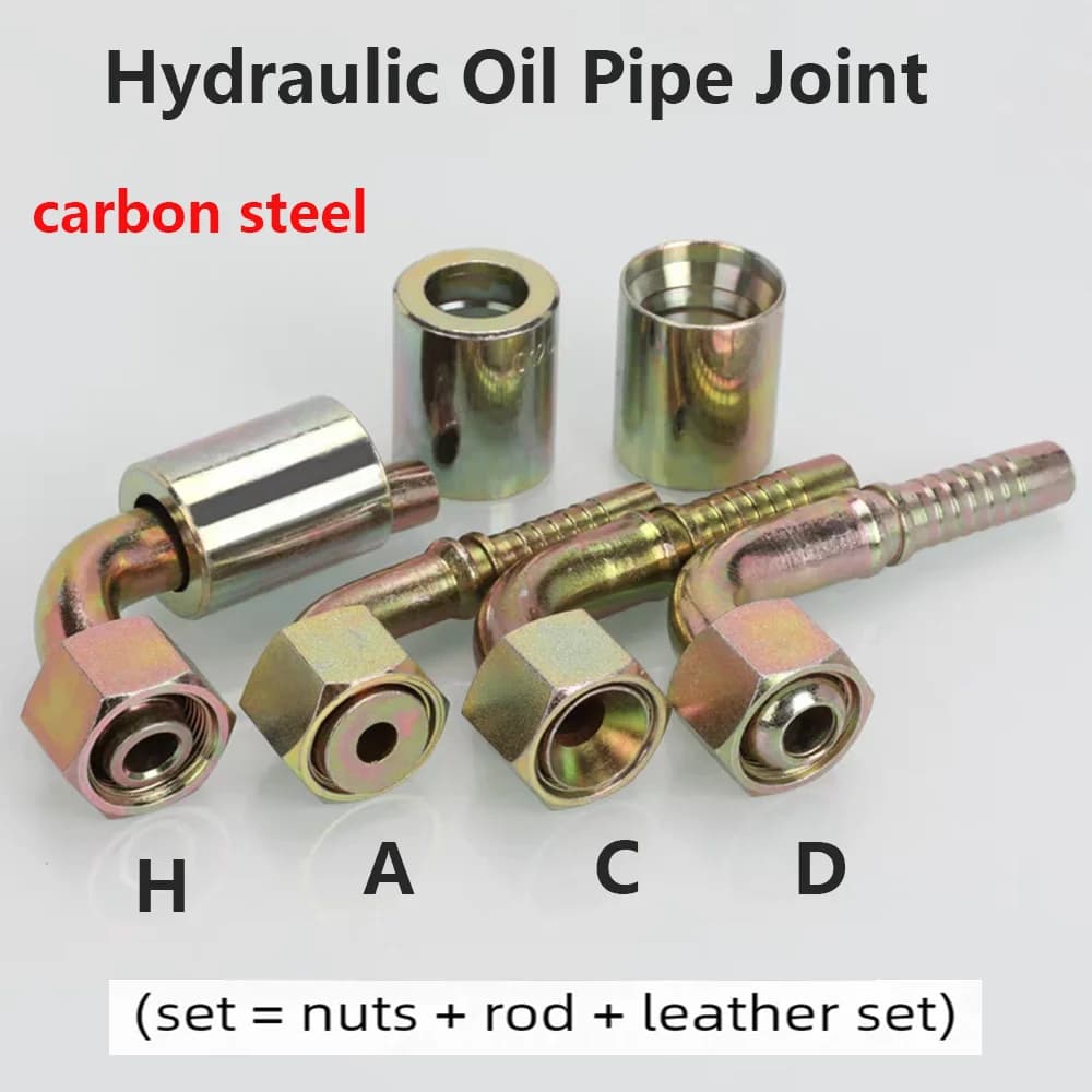 Carbon Steel Color Zinc Metric Internal Thread Hydraulic Oil Pipe Joint M10-M64 A/C/D/H Bend Type 6mm-51mm Three Piece Set