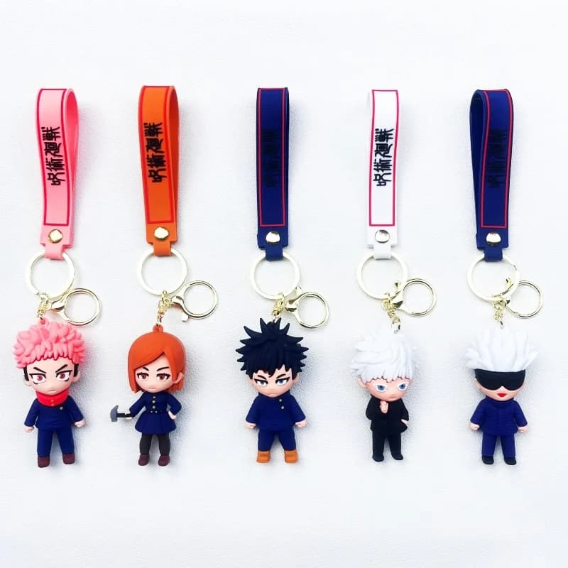 Nuovo Portachiavi in Gomma Morbida Anime Giapponese Jujutsu Kaisen, Figurine di Yuji Itadori, Satoru Gojo, Sukuna, Charm per Borsa, Regalo per Fan
