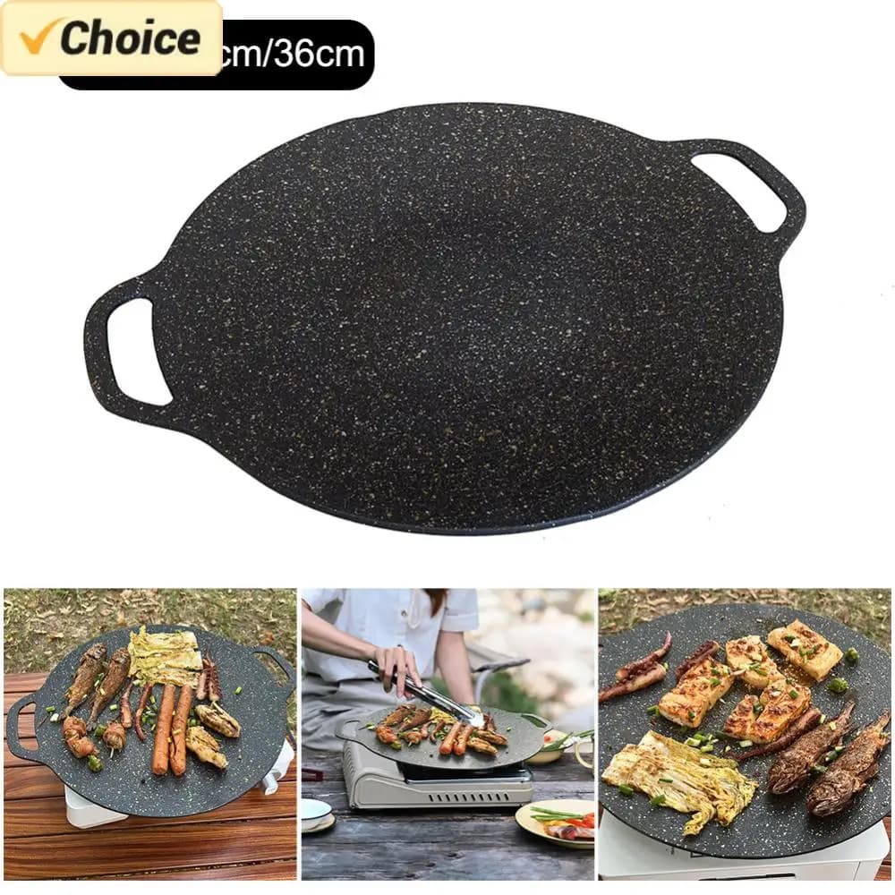 Griglia per esterni padella Roastig coreana piastra per Barbecue antiaderente fornello a induzione teglia per Barbecue cucina da campeggio Bakeware