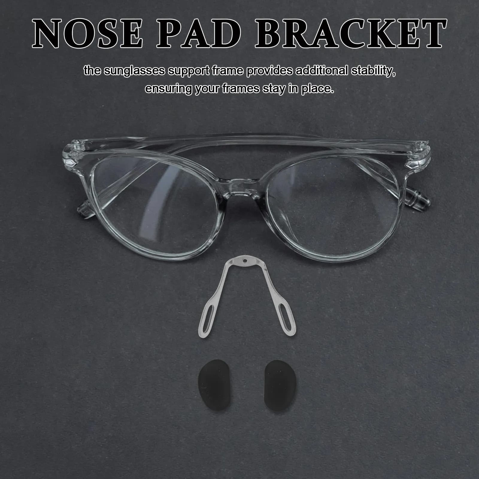 Integrated Screw-in Nose Pad Bracket for Sunglasses Eyeglasses Anti-Slip Comfort Fit Nose Support Frame Bridge Pad Kit