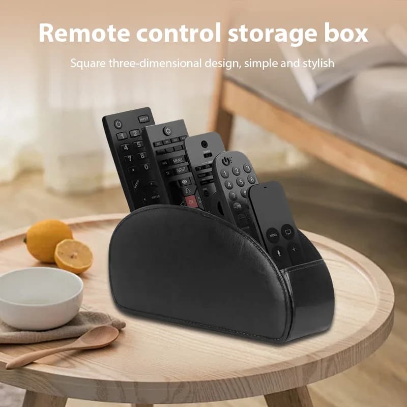 Supporto per telecomando in pelle PU con 5 scomparti Adatto per riporre telecomandi TV/DVD/Blu ray Decorazioni per la casa e l'ufficio