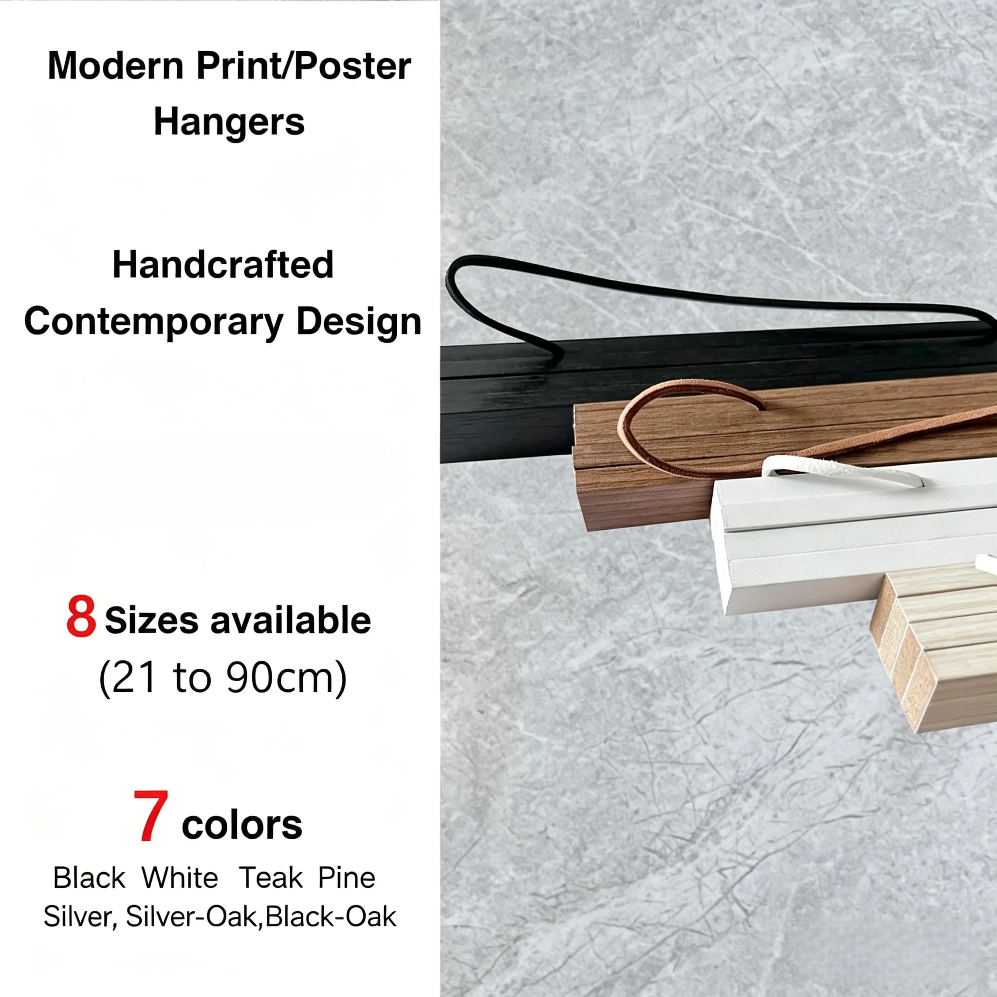21 30 40 50 60 70 80 90cm Teak Wood Magnetic Poster Hangers Frames for Wall Photo Picture Scroll Canvas Paintings Decortions