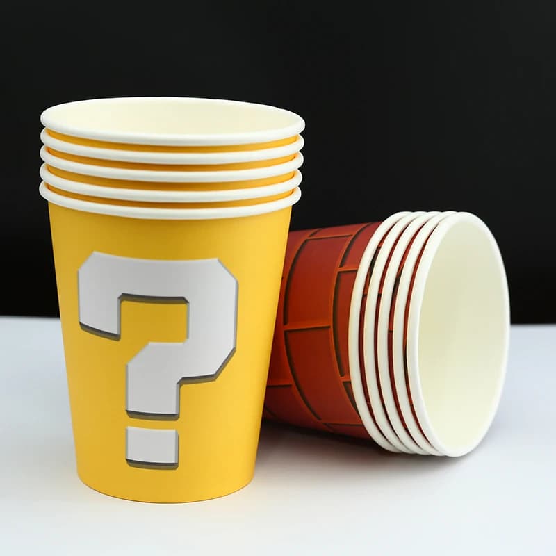 Bicchieri di Carta Mario Bros per Decorazioni di Compleanno, Bicchieri Usa e Getta da 9oz per Feste, Baby Shower, Regali