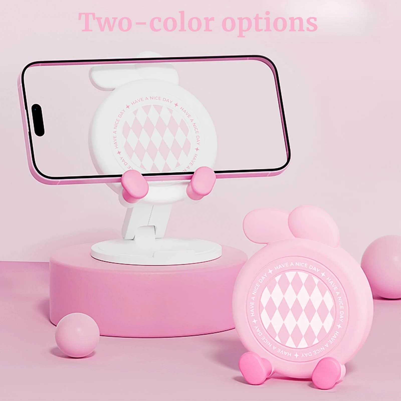 Supporto per telefono pieghevole a forma di coniglio cartone animato, decorazione creativa da scrivania, supporto regolabile per iPhone e Samsung