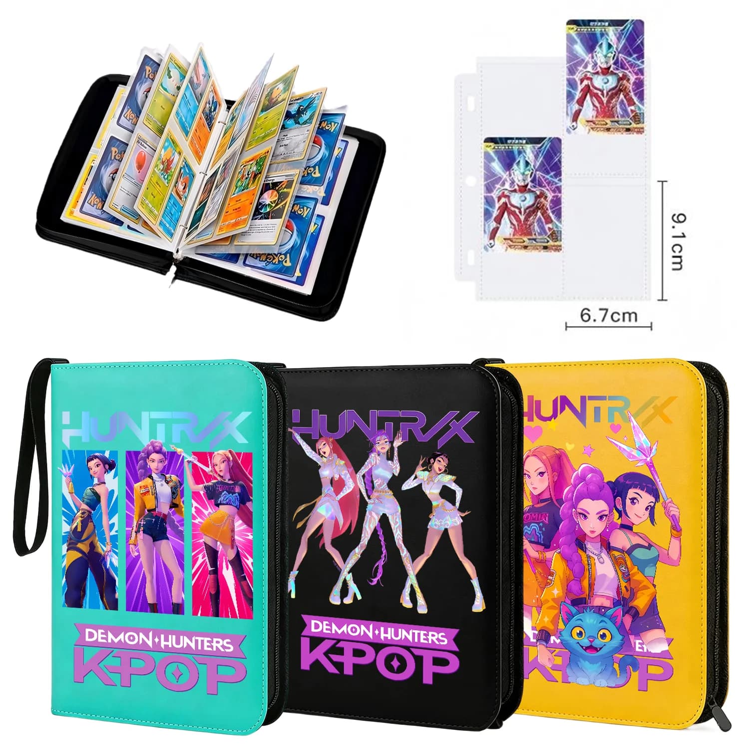 kpop Demon Hunters Zipper Album Card Storage Holder Binder Collection Folder Card Sleeves Protector