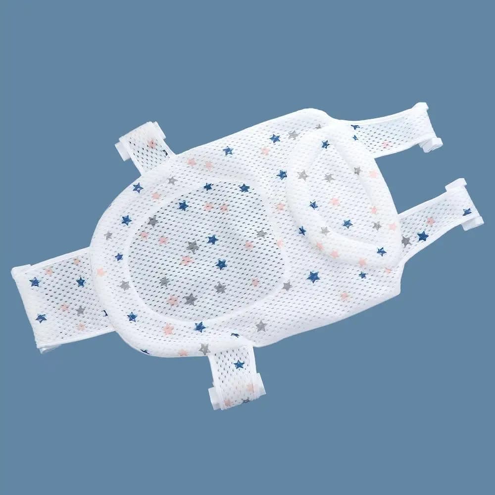 Tappetino da Bagno Regolabile Antiscivolo con Cuscino a Rete per Vasca da Bagno per Bambini, Sedile a Forma di Croce