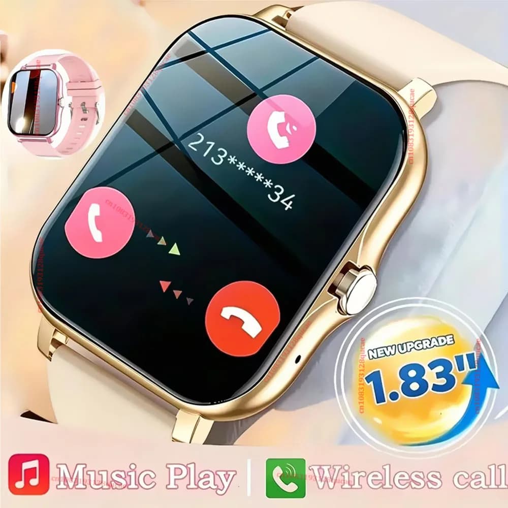 Smartwatch Sportivo da 1,83'' con Monitoraggio Fitness e Salute, Impermeabile, Chiamate Wireless, per Uomini e Donne, Compatibile con iOS e Android, Modello Hw12