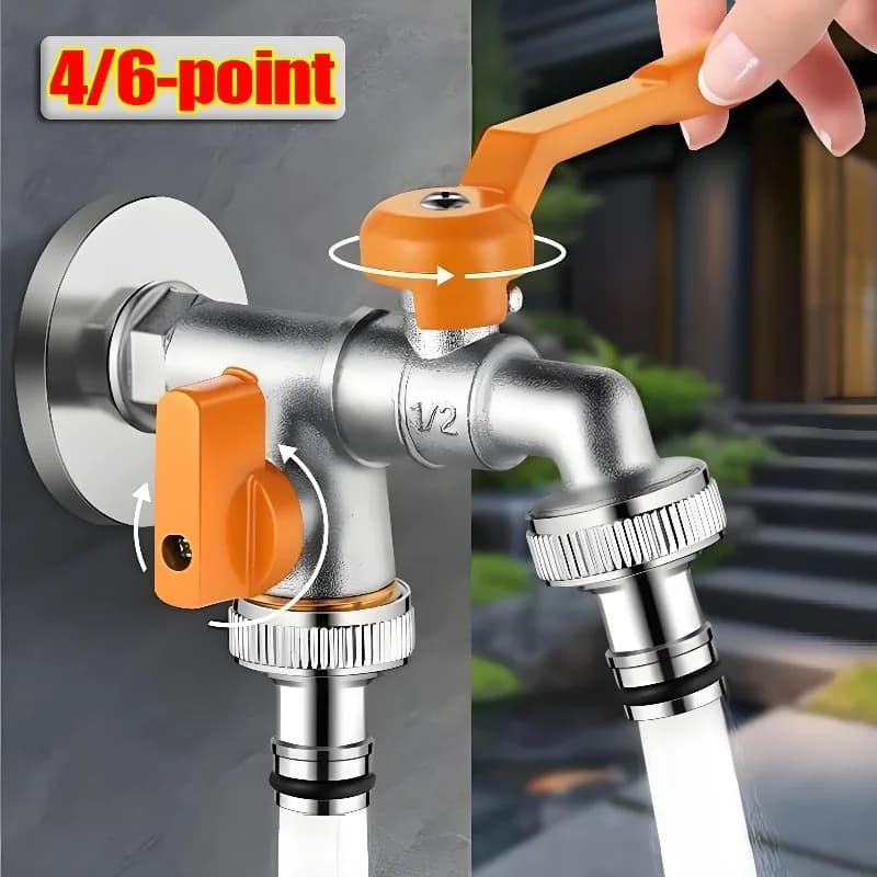 Tutto in rame Rubinetto dell'acqua Rubinetto dell'acqua Tubo da giardino Adattatore per rubinetto Connettore del serbatoio dell'acqua Raccordo di ricambio per giunto di irrigazione a 2 vie e 1 via