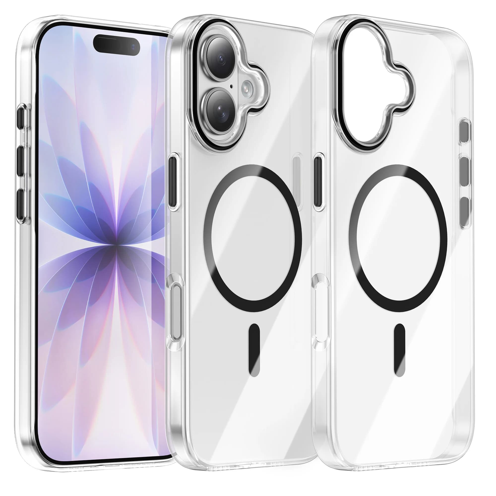 Custodia Magnetica Trasparente Antiurto per iPhone 17 Air 16 15 14 13 Pro Max Plus, Cover Rigida Sottile Trasparente Compatibile con MagSafe