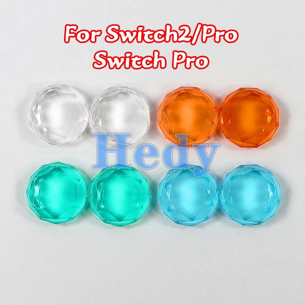 100 PZ Per NS Switch 2 Joy Con Pro Joystick di Cristallo Thumb Grip Caso Della Copertura di Cristallo Analogico Stick Caps Per Nintend Switch/Lite