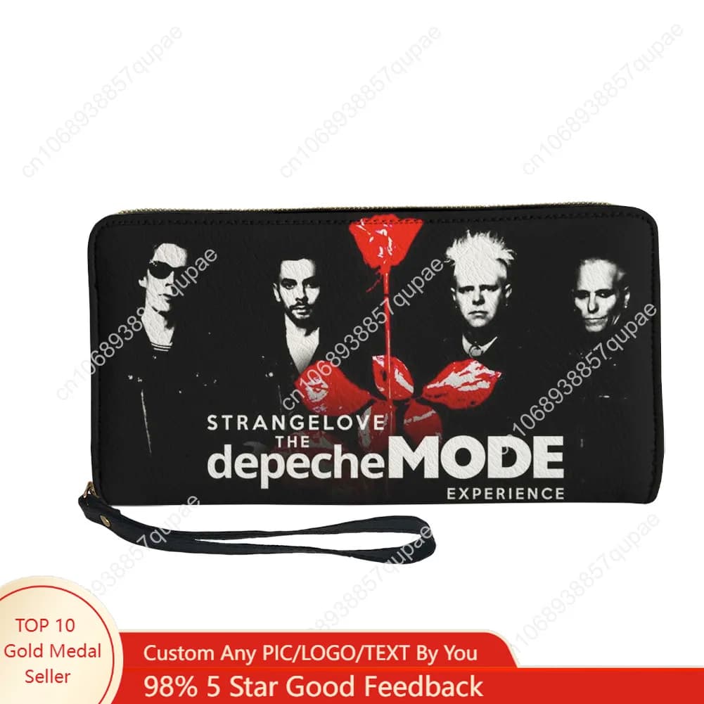 Depeche Rock Band Portafoglio personalizzato Borsa da uomo Donna Adolescenti Portafogli lunghi con cerniera Borsa regalo portafoglio portatile con doppia stampa