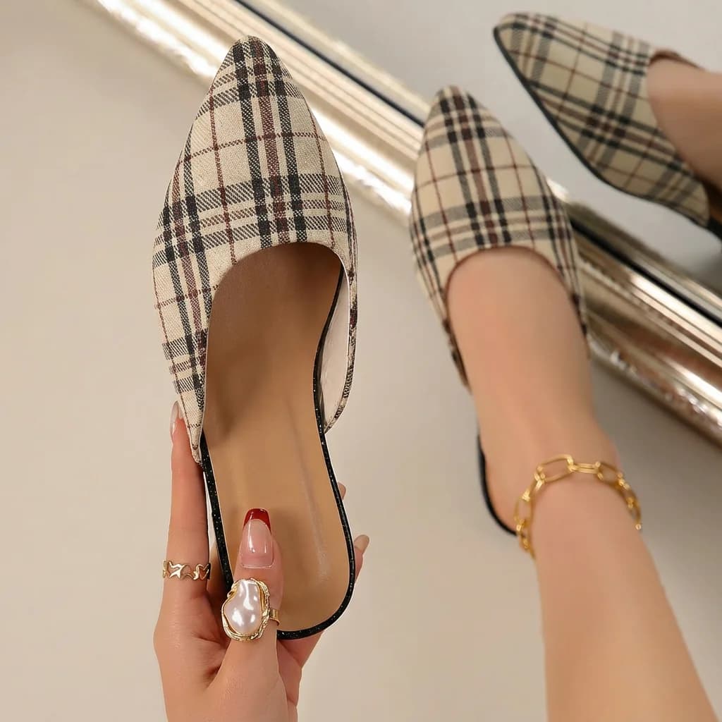 Pantofole sexy da donna Punta tonda Scarpe basse Ballerine da donna Sandali comodi Sandali morbidi di lusso da esterno Baotou Presentazioni aziende produttrici giochi