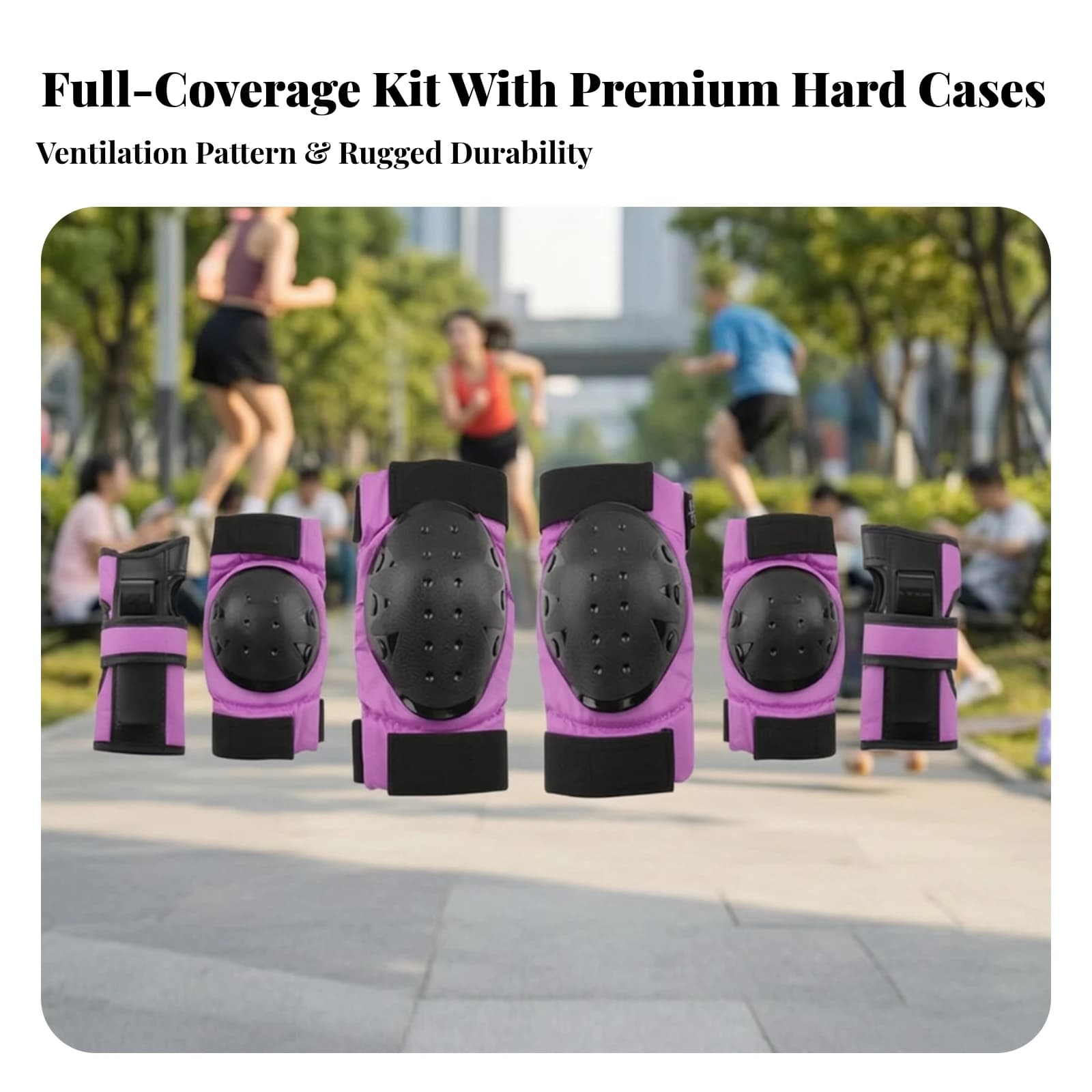 Safety Gear Set Shock Absorbing Pads with Wrist Guards Safety Pad Set Full Coverage Skate Pads Safe for Beginners
