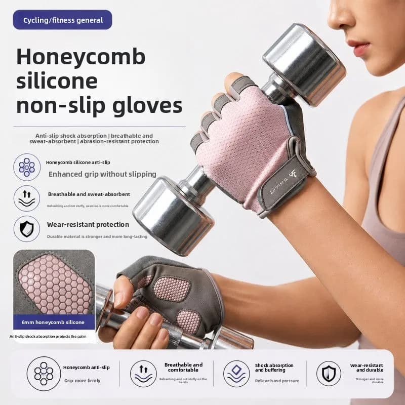 Thin Breathable Sports Fitness Gloves, Anti-slip Gym Gloves for Dumbbell Yoga Cycling Training, Workout Gloves for Men Women