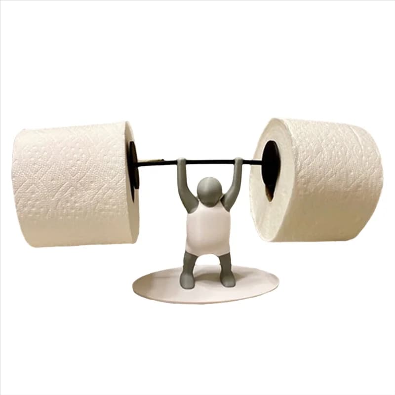 Portarotolo da Bagno AB15-Fitness a Forma di Uomo Sollevatore di Pesi, Decorazione Interessante per il Bagno, Portarotolo Stampato in 3D