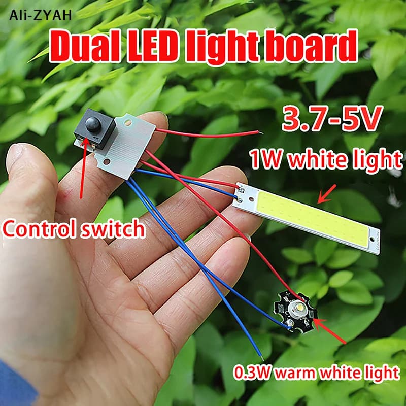 【YAH】Doppia scheda luminosa a LED con interruttore di controllo DC 3.7-5V, torcia, illuminazione notturna, lampada da scrivania, accessorio fai da te
