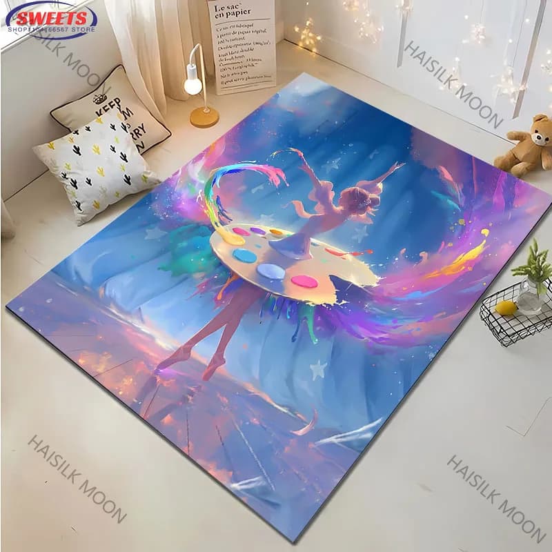 Colorful carpet for classical dance, suitable for bedroom, living room, children's room, dance studio, comfortable and durable yoga mat