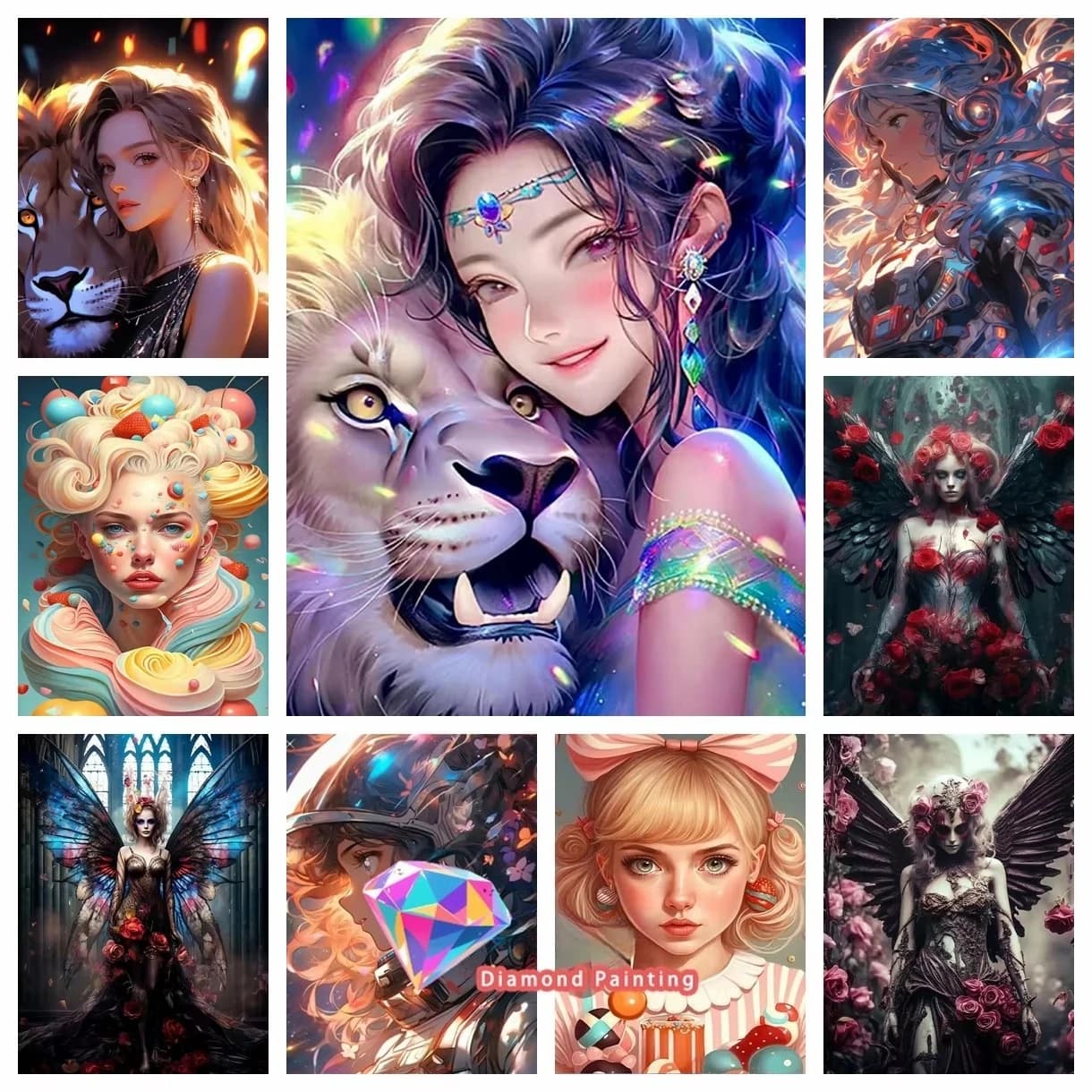 Pastoral Female Embroidery Diamond Painting Kit 5D DIY Diamond Embroidery Cross Stitch Handmade Art Gift Crafts Home Decor Gift