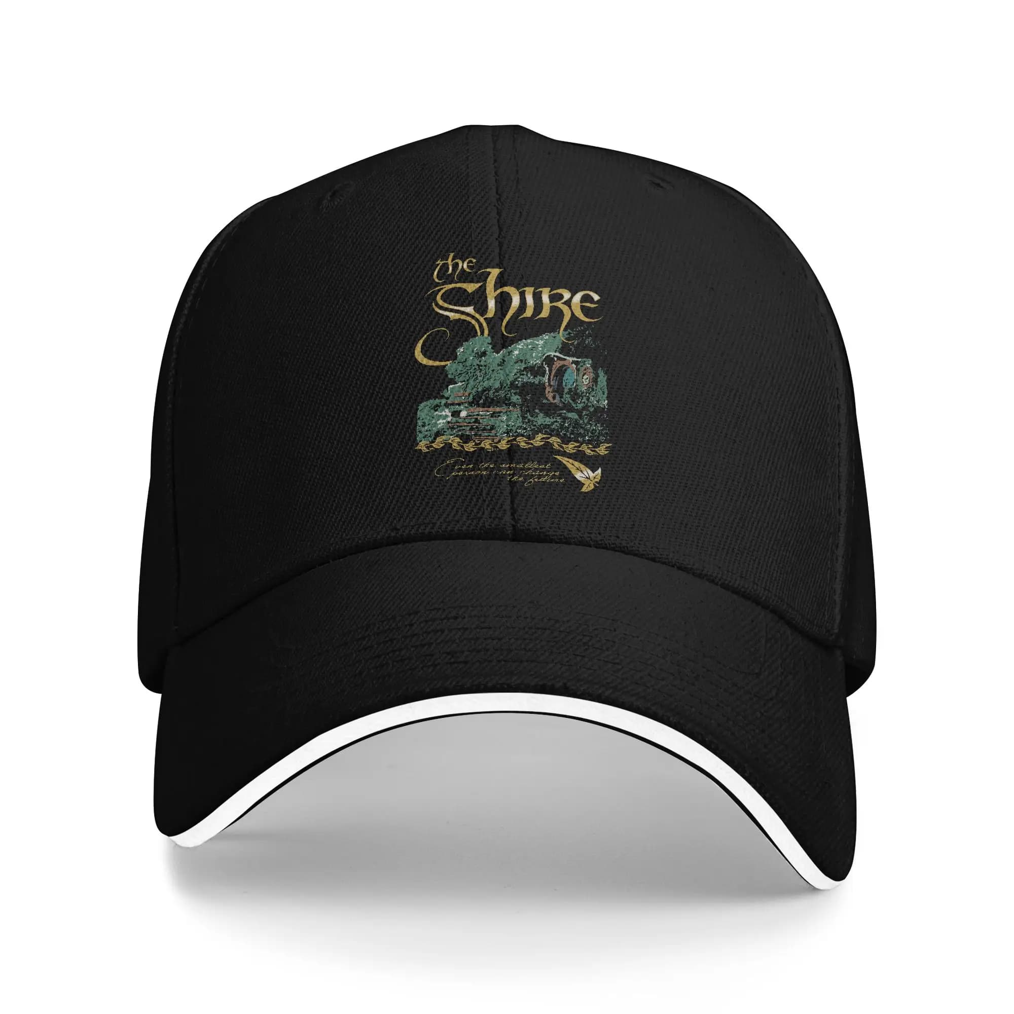 LOTR The Shire Landscape Sandwich Caps Unisex Fitted Baseball Cap Painted Hobbit House High Quality Sports All seasons Hat Adult