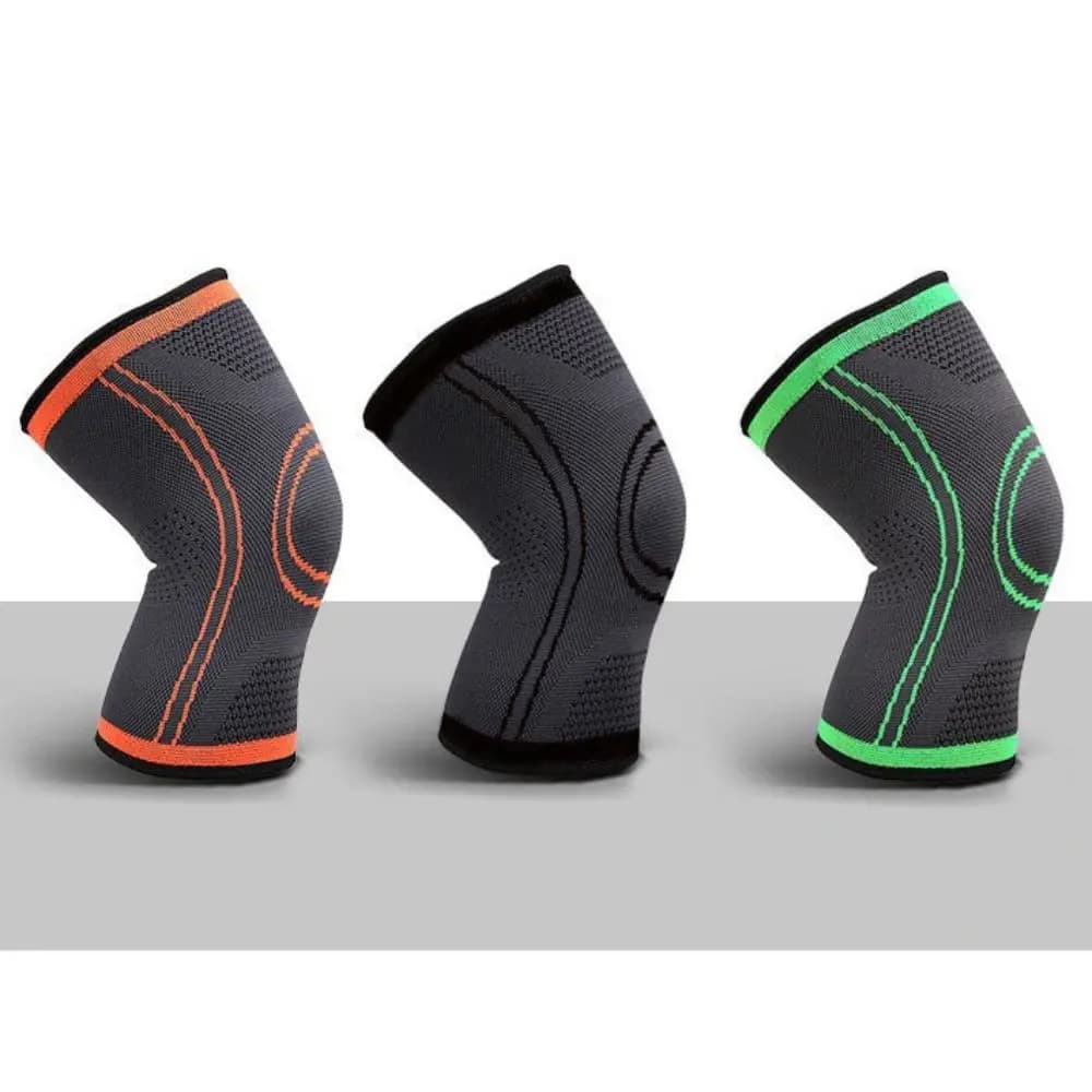 Ginocchiere professionali a compressione in nylon Nero Verde Arancione Ginocchio elastico Protezione rotulea Ginocchiera