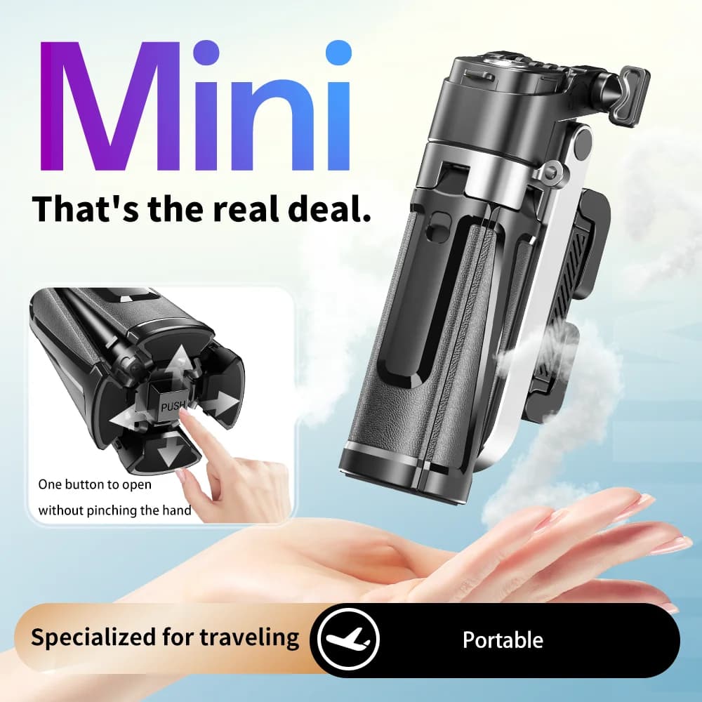 Selfie Stick P25 Treppiede Portatile per Smartphone con Supporto Bluetooth, Anti-vibrazione e Retrattile