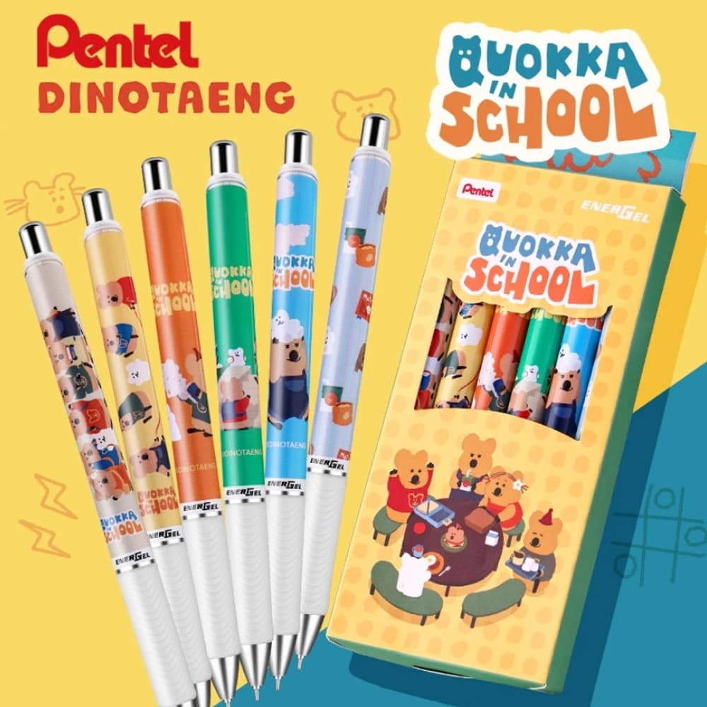 6PCS/Set Japan Pentel BLN75DT Limited Gel Pens Quick Drying Ink Half Needle Pen Tip 0.5mm Kawaii Stationery School Supplies