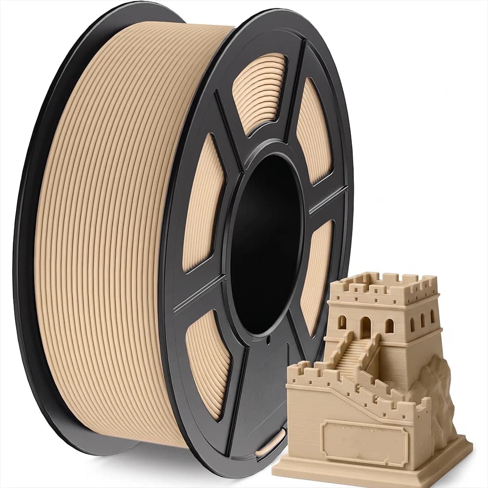 PLA 3D Printer Filament Wood, PLA Filament 1.75mm, 250g Spool, Dimensional Accuracy +/- 0.02mm, Fit Most FDM Printer