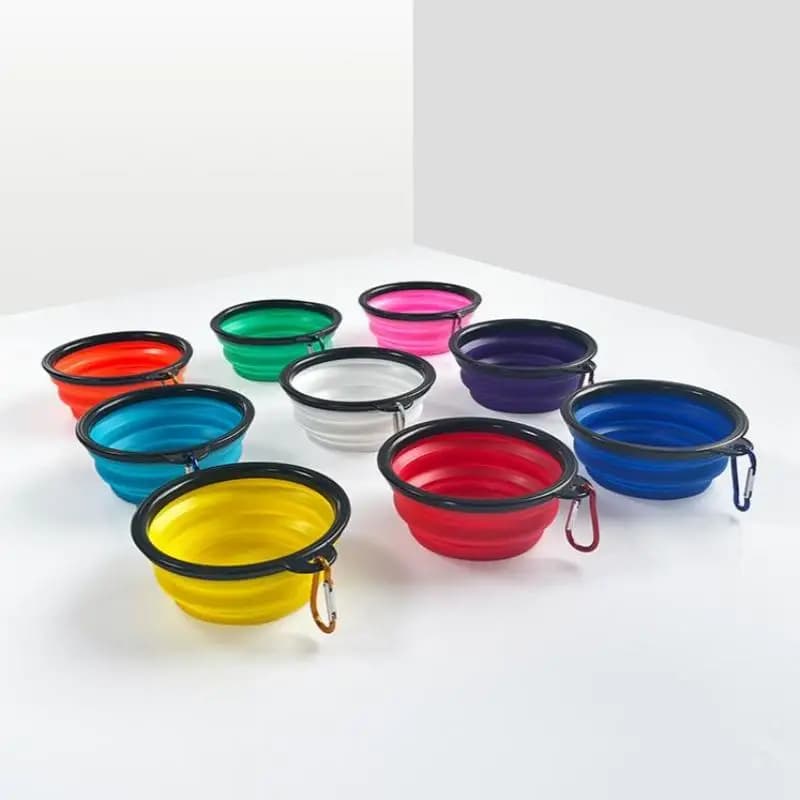 Ciotola Pieghevole in Silicone per Animali Domestici, Portatile per Viaggi all'Aperto, Contenitore per Cibo e Acqua per Cani e Gatti, Accessori per Animali