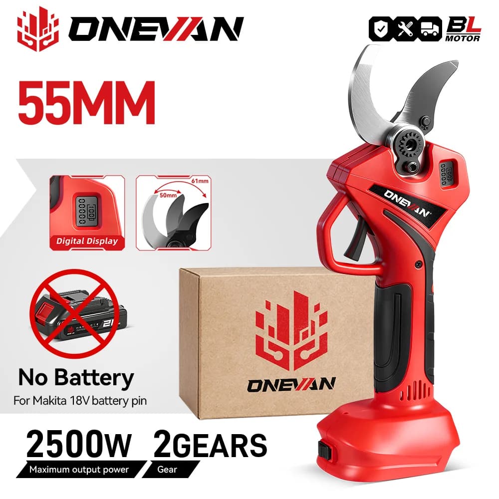 ONEVAN Brushless Electric Scissors Battery Powered Garden Tree Shears Trimmer Electric Tools for Makita Battery Pin