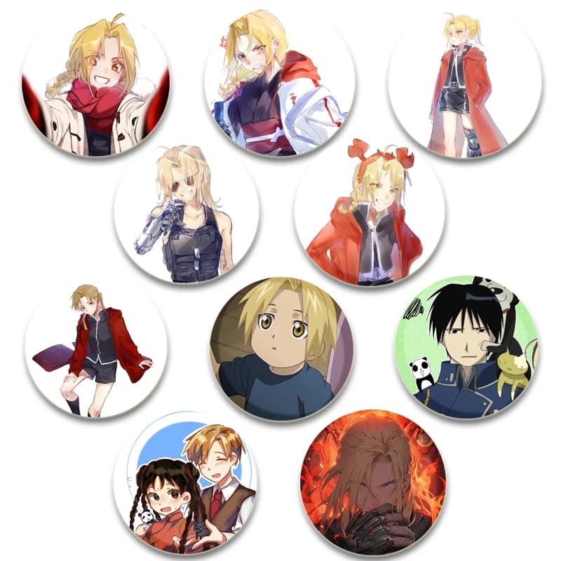 Anime Fullmetal Alchemist Smalto Spille Winry Rockbell Edward Elric Spilla Cosplay Distintivi da bavero Zaino Borsa Accessori per gioielli