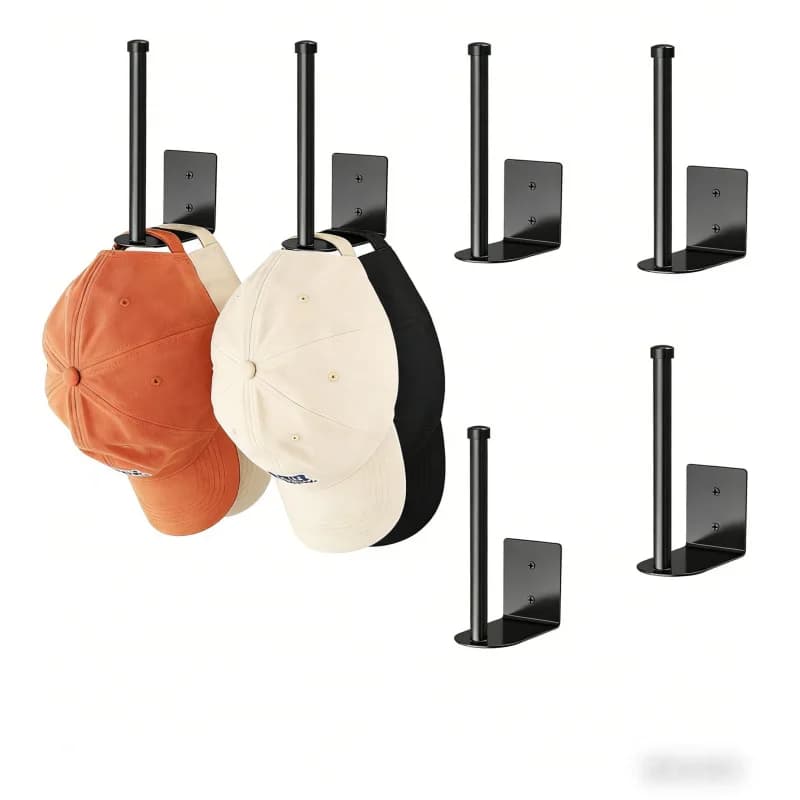 2-4 Pack Stainless Steel Wall-Mounted Hat Storage Rack No-Drill Bedroom Closet Organization Hooks for Home