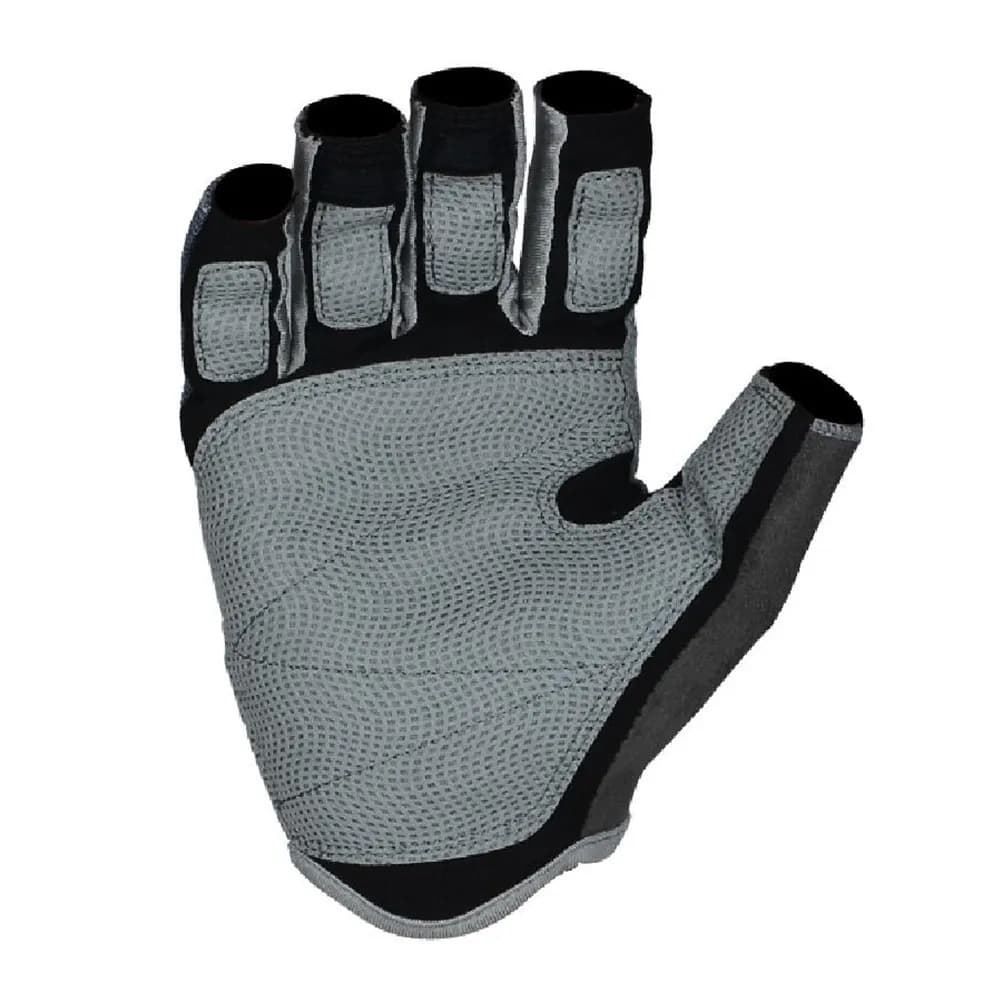 1 pair of rugged half finger gloves for climbing, hiking, outdoor fitness, gym workout, stable performance, adjustable wrist, grey M