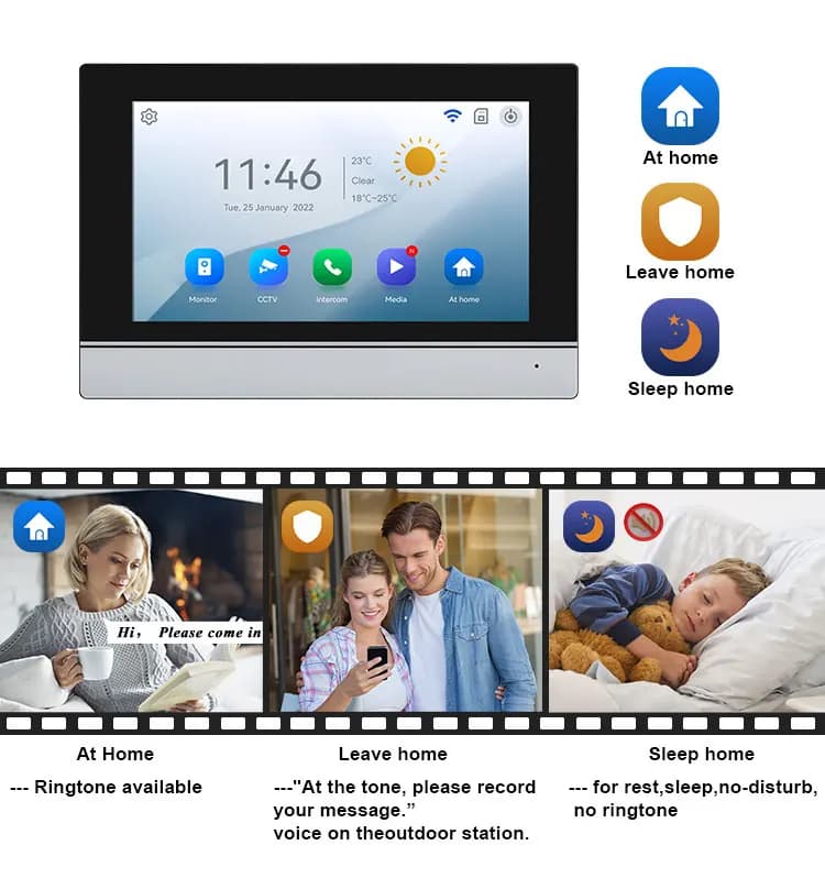 Videocitofono Wi-Fi con Schermo IPS da 7 Pollici, Controllo Touch 1V3, App Tuya, Telecamera con Ampio Angolo di Visione