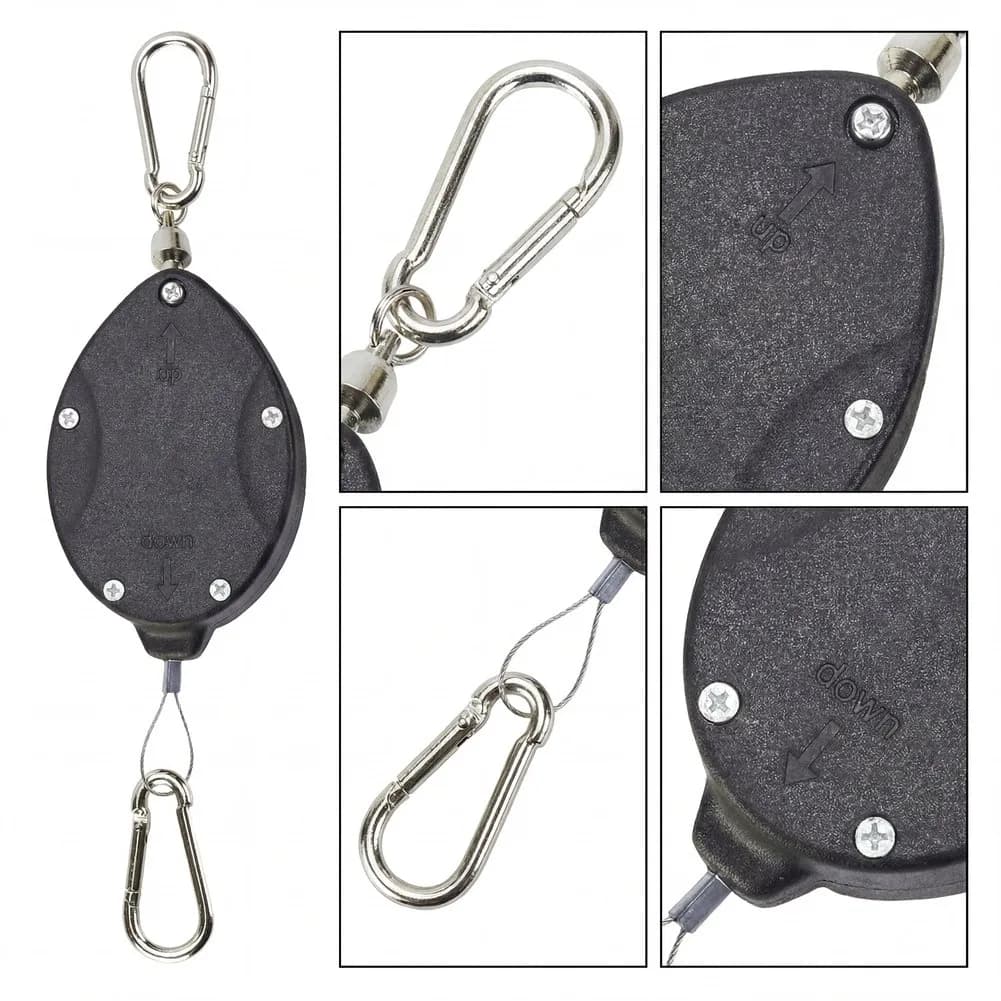3pcs Stainless Steel Retractable Hook 160cm Rotating Telescopic Plant Hanger For Garden Flower Pot Hanging Decor Duty