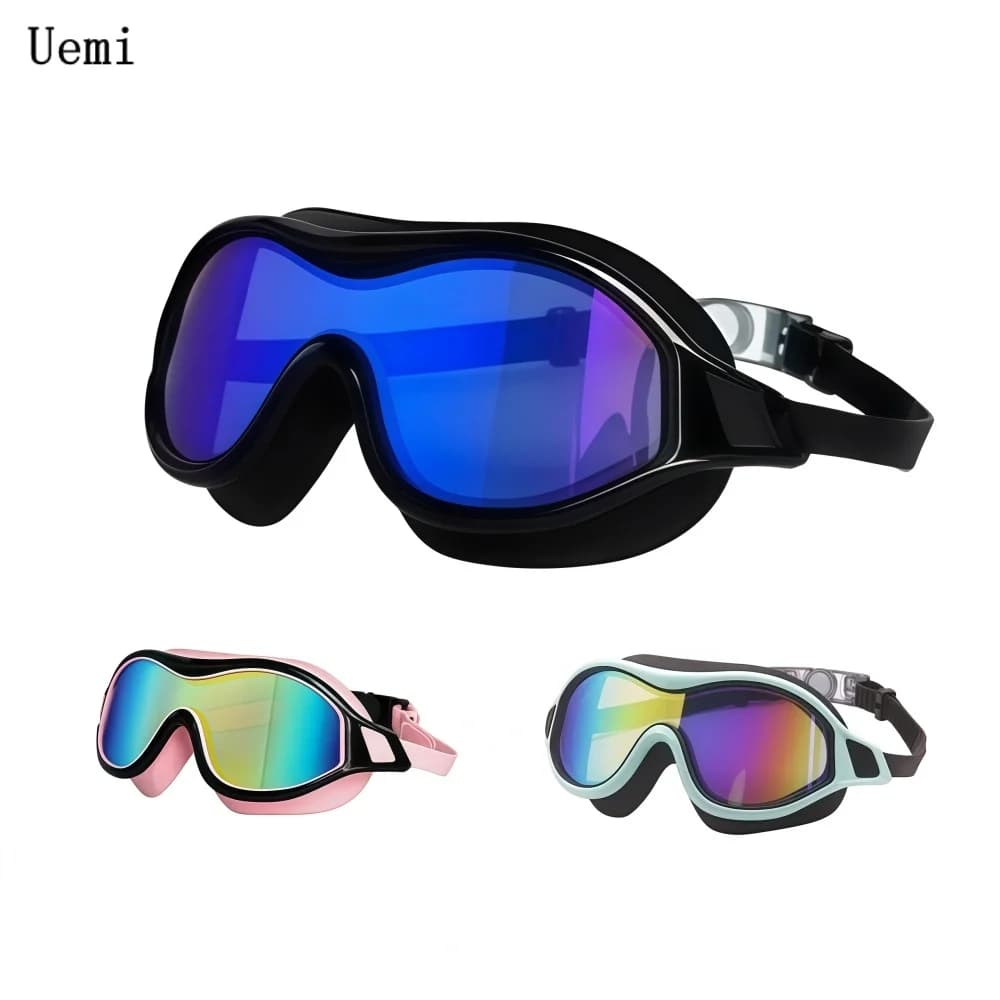 New Adult Large Frame Silicone Swim Goggles Vision Clear Anti-fog Protetion UV Swimming For Women Men