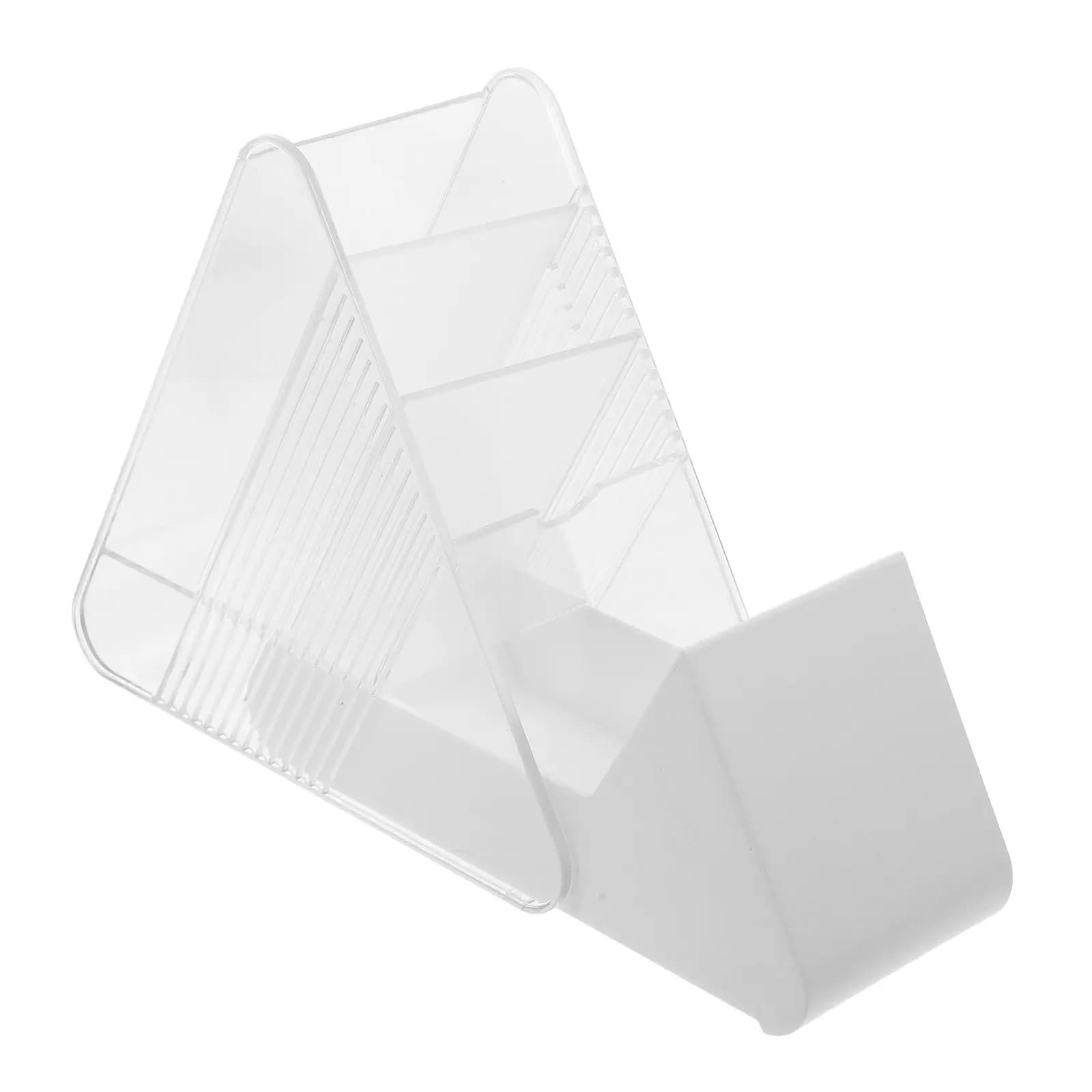 Portapenne Multifunzione a Triangolo in Plastica Bianca, Organizzatore per Matite, Contenitore da Scrivania, Porta Pennelli Trucco, Porta Occhiali