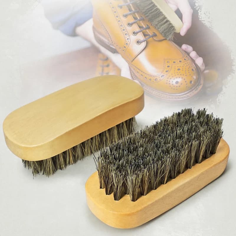 Durable Shoe Shine Brushes Polish Bristles Boots Shoes Leather Care Cleaning Brush Suede Nubuck Boot Nubuck Boot Pig Bristles