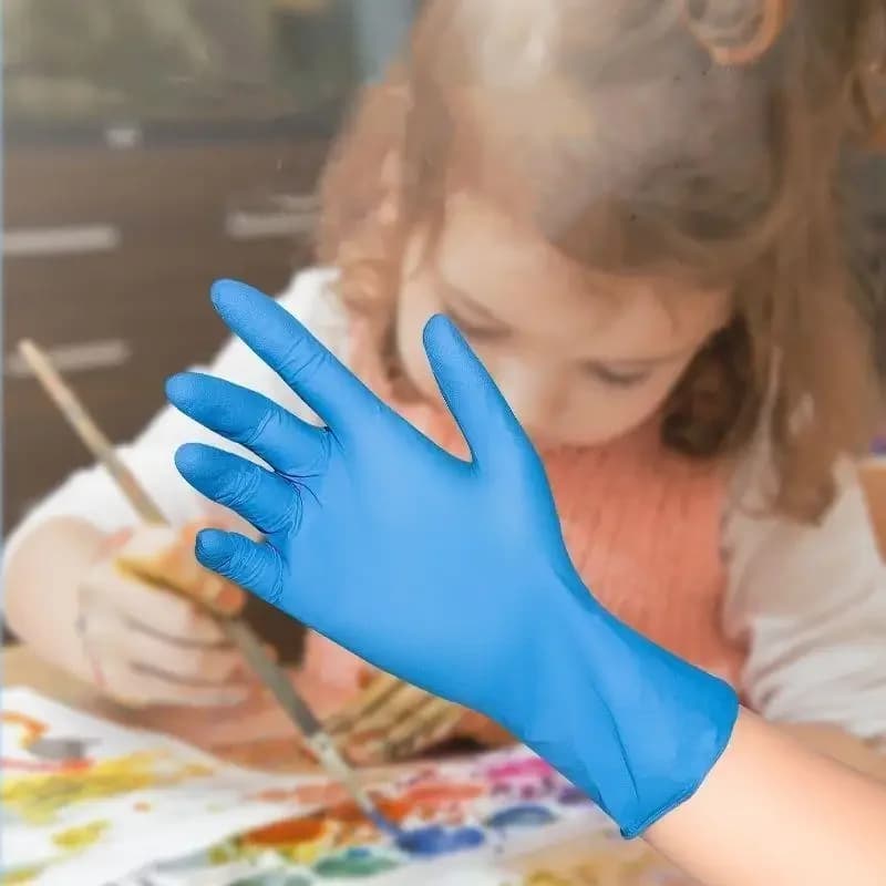 40 pezzi guanti monouso in nitrile per bambini per bambini di 8-12 anni lavorazione pittura giardinaggio cucina guanti per la pulizia della casa
