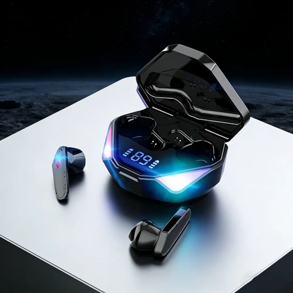 Nuovi auricolari TWS 5.3 Bluetooth wireless per gamer, cuffie con bassa latenza di 65ms, auricolari Fone per gamer con funzione telefono