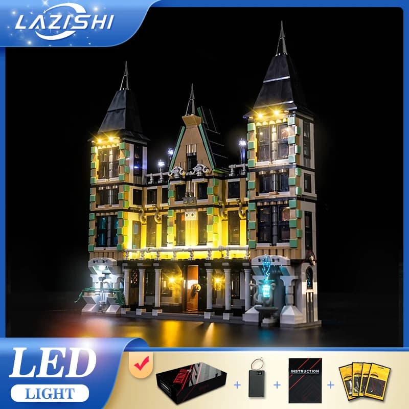 Illuminazione LED Lazishi 5V 76453 set adatti per regali di illuminazione a blocchi Malfoy Manor (solo illuminazione inclusa)
