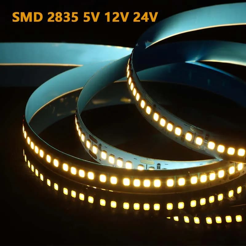 Striscia LED 5m 5V 12V 24V 2835 300/600/2400 Pixel, Nastro LED SMD 3528 Flessibile, Barra Luminosa per Illuminazione Sottopensile e Retroilluminazione