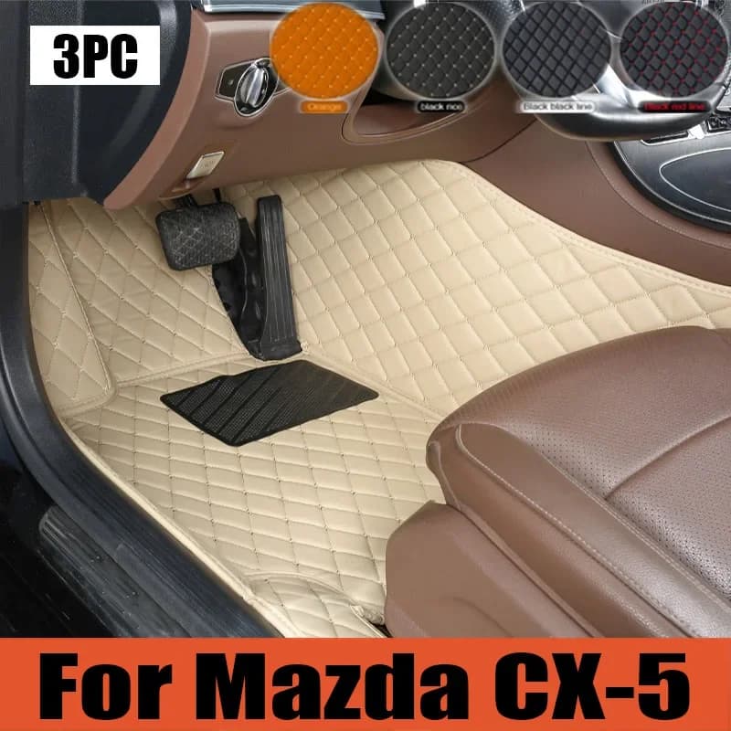 Tappetini per auto per Mazda CX-5 CX5 KF 2017 ~ 2023 Tappetino in pelle di lusso Tappeti Set completo Parti interne auto Tappetino per bagagliaio per auto 2018 05